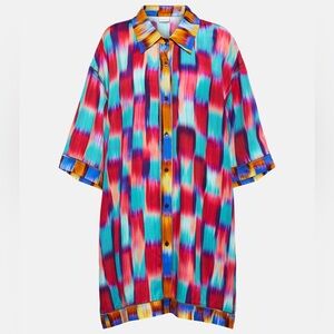 Dries Van Noten Multicolored Viscose Oversized Button Up Collared Shirt